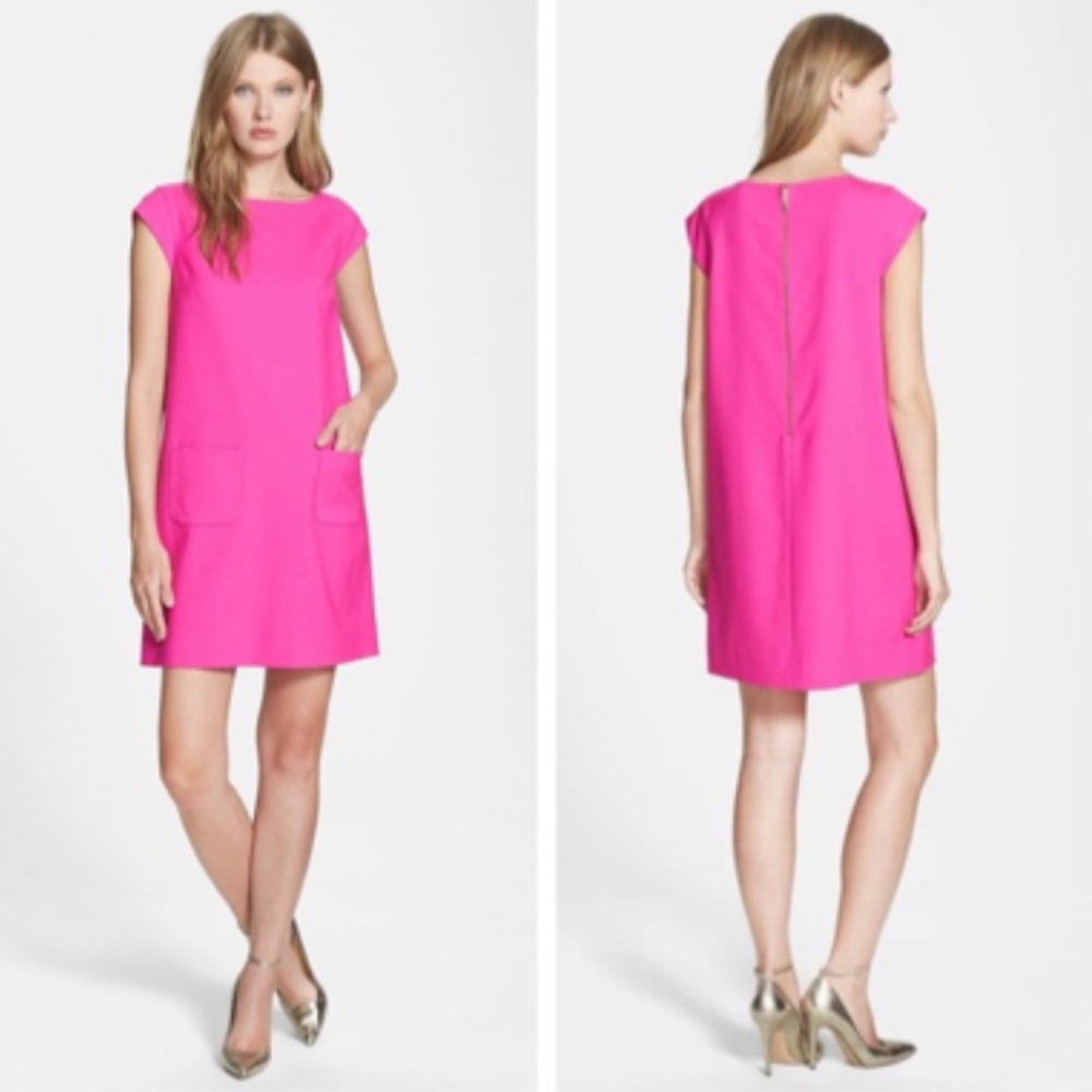 KATE SPADE “BARBIE PINK” ROXIE WOOL SHIFT DRESS